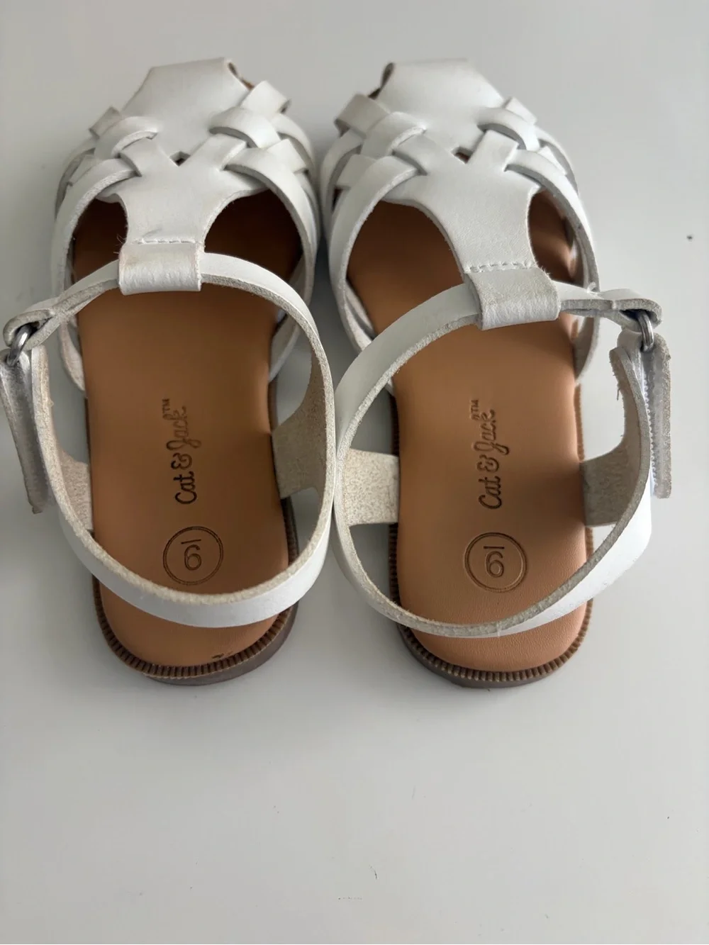 Cat & Jack White Woven Girls Sandals